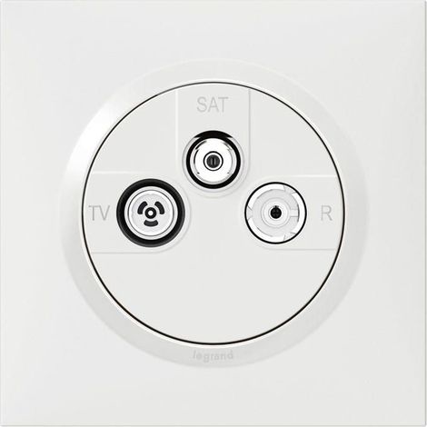 Prise TV-R-SAT Dooxie one Complet Blanc