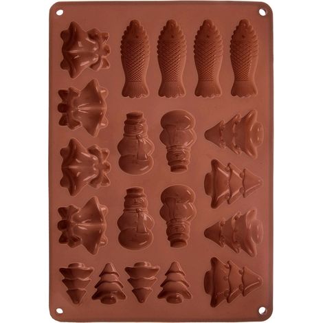 Silicone Cookie & Chocolate Mold, 34x24.5 cm, Brown (1/5)