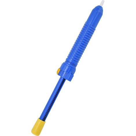 JF-017 Pompe à dessouder manuelle en ABS anti-dérapante bleu jaune 330mm aspirateur à étain pour enlever le résidu d'étain (1/5)