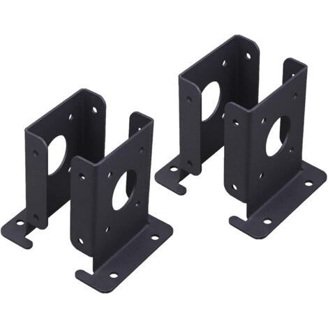 Ancrage de poteau robuste Pergola de support stable Support de poteau de boîte aux lettres, 4 ancrages stables pour pergola, demi-base noire pour poteaux en-Chrom (1/5)