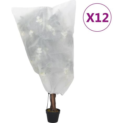 Wintervlies mit Kordelzug 12 Stk. 70 g/m² 0,8x0,8 m