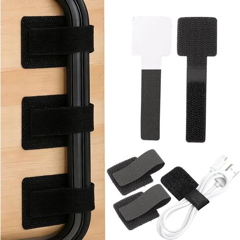 Cable Management Bureau Attache Cable En Nylon Cache-cable Auto-adhésifs, 50pcs Range-câbles 15cm Réglables Serre-câbles Sous La Table Clips De Câbles Flexibles Passe Cables Fourniture Bureau (1/5)
