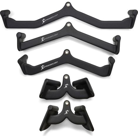 Strongology Lat Bar Pull Down Bar Attachments, Workout Accessory for Gym, Fitness, Cable Weightlifting Use, Strength Training Arms (1/5)