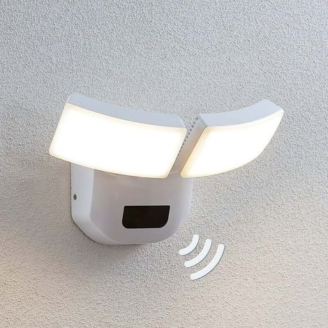 [GEBRAUCHT] B-Ware Lindby Außenwandleuchte Nikias LED Gartenlampe mit Bewegungsmelder weiß 30cm (1/2)