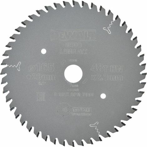 DeWALT - Sägeblatt für Holz und Kunststoff 165x20 mm DT1086