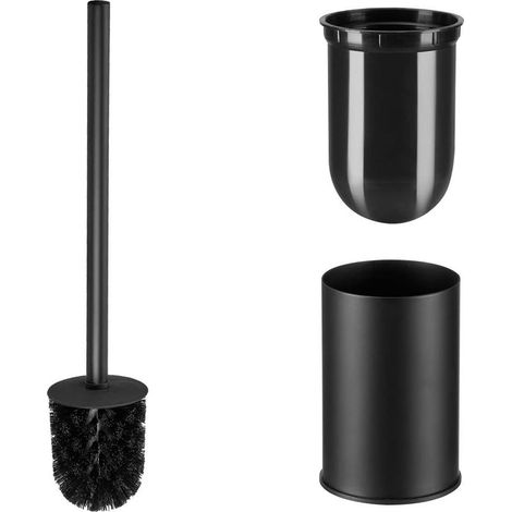 Brosse de toilette murale en acier inoxydable 304 noir (1/4)