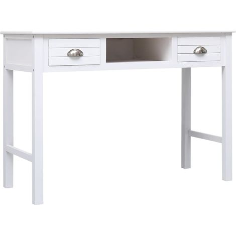 Maison Exclusive - Schreibtisch Weiß 108x45x76 cm Massivholz Paul