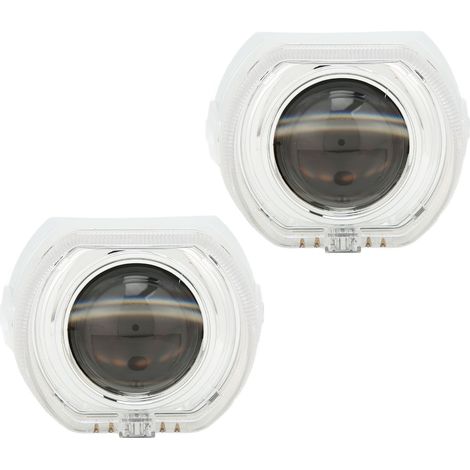 Bi-LED-Nachrüst-Projektorlinsen-Kit 9–24 V mit Angel Eye Halo, kompatibel mit H1, H4, H7, HB3, HB4, D1, Duales Weiß/Gelb-Licht, Automobiloptik (1/5)