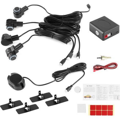 Système d'aide au stationnement intelligent 4 sondes de capteur Radar de recul automatique 65dB Kit d'alerte sonore (1/5)