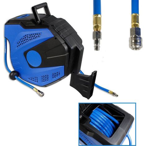 TrAdE Shop Traesio - Avvolgitubo Ad Aria Compressa Automatico Da 20 Metri Per Compressore Zya03-q20 -
