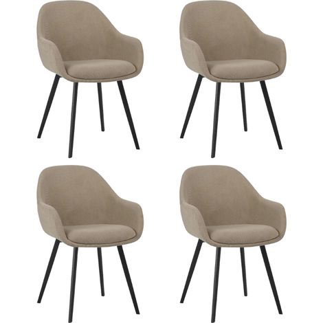 Set mit 4 modernen Esszimmerstühlen aus Remy-Rippenstoff in Taupe