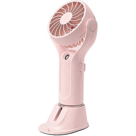 Reiseventilator, kleiner Tischventilator, USB-Ventilator, Handventilator, leiser Ventilator, 3 Geschwindigkeitsstufen, verstellbar, ABS-Textur, rosa (1/5)