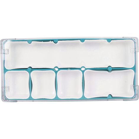 Boîte de rangement empilable pour pièces de montre, 5 compartiments, en acrylique et caoutchouc, pour outils et réparations d'horlogerie (bleu). (1/5)
