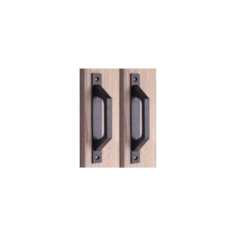 Bohrer-Set, Holzgriff, Scheunentorgriff, Aluminium-Schiebetürgriff, schwarz, 202,54,7 cm - Crezuo (1/4)