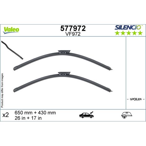 Balai d'essuie-glace Valeo 577972 CITROËN 1611870180 1611870280 1611870480