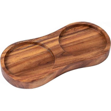 Plateau en bois d'acacia pour moulin à sel et à poivre, diamètre intérieur 5,8 cm, support pour moulin à table (1/5)
