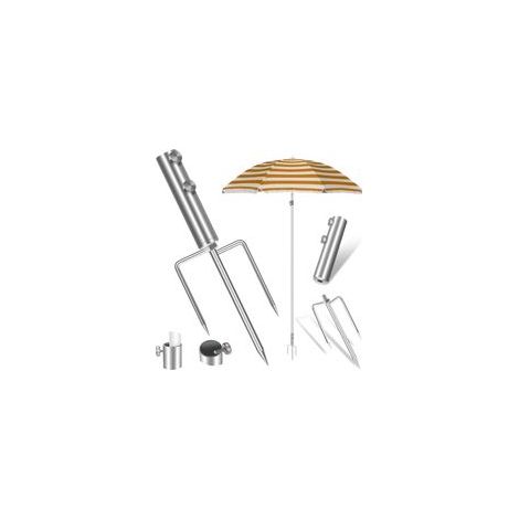Pied de Parasol, Support de Parasol avec Ancrage Au Sol, Porte-Parapluie Support Amovible, Multi-Applications Métal Pied Parasol, Élastique Réglable Pied Parasol pour Pêche, Jardin, Plage-JUSCH (1/5)