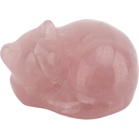Crystal Sleeping Cat Stone 3.6x3.4x2cm Cute Crystal Cat Statue Office Desk Decoration Rose Crystal (1/5)