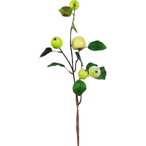 Branche de pommes artificielles, tissu en soie, fausse plante fruitière, décor pour jardin, Restaurant, chambre à coucher, vert (1/5)