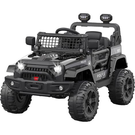Coche eléctrico infantil, conectividad Bluetooth, características de seguridad, color negro. (1/2)