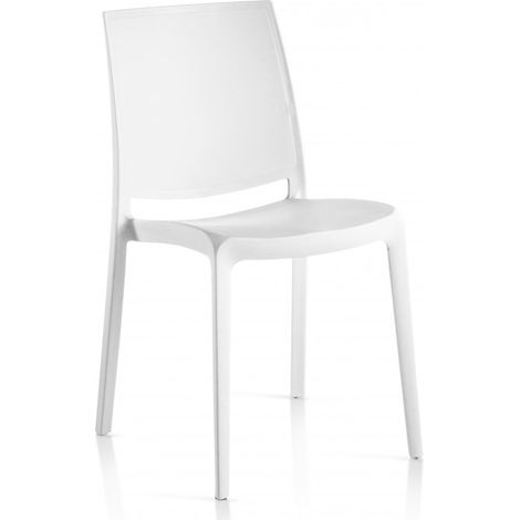 Conjunto de 4 sillas de resina monobloc London mate de Flow Blanco (1/2)