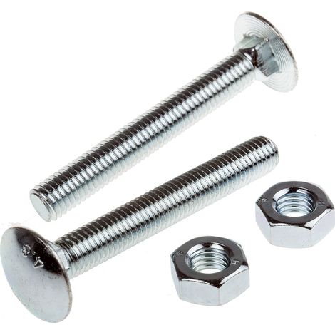 Boulon Acier, , Zingage brillant, M10 x 75mm ( Prix pour Sachet de 25 )