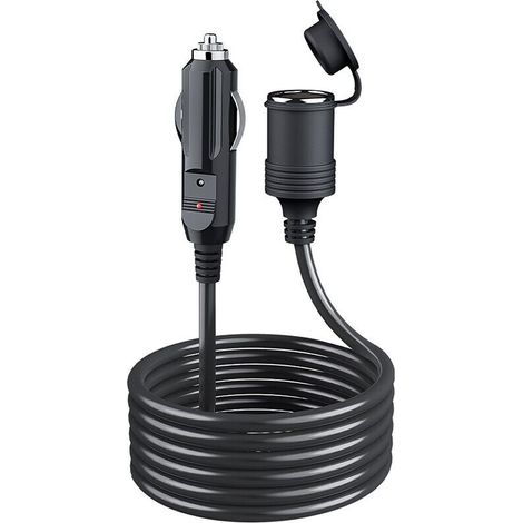 5M Rallonge Allume Cigare,12 V/24 V Prise Allume Cigare, avec Fusible 15A pour Voiture, Moto, Bateau, Camion, d'aspirateurs de Voiture, Réfrigérateurs de Voiture (5M) (1/3)