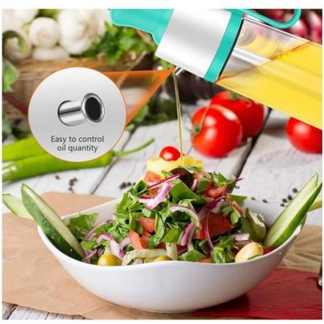 Distributeur Dhuile - Bouteille Verre 500 Ml - Pinceau Silicone Intégré - Cuisine Et Barbecue - 1 Pièce (1/4)