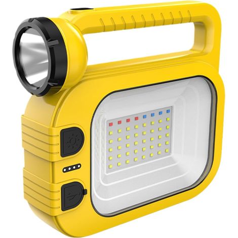 lampe torche solaire rechargeable, lanterne projecteur multifonction pour les urgences, la pêche, la randonnée, les pannes de courant