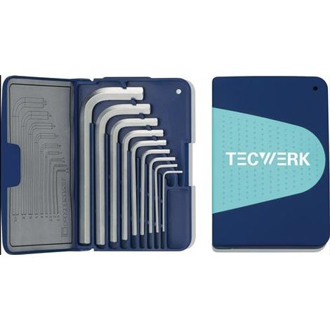 TECWERK Winkelschraubendrehersatz 9-tlg.Klappkassette SW 1,5-10mm kurz S2-Stahl TECWERK
