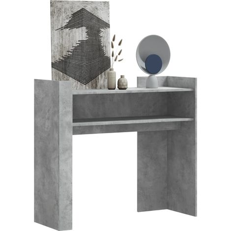 Table console,Table d'appoint,Bout de canapé gris béton 100x35x90 cm bois d'ingénierie CFW82795 (1/5)