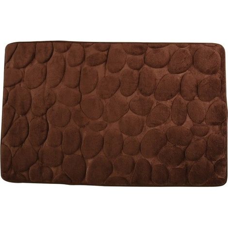 Tapis de bain Microfibre PEBBLE 50x80cm Marron Chocolat MSV