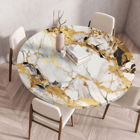 Housse de table ronde élastique lavable avec élastique pour table de jardin 80cm