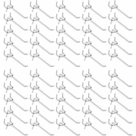 50 Pieces Pegboard Hooks, Wall Shelf Hooks for Display, Pegboard, Garage, Shop, Tools, Storage, Hanger, Wall Shelf Hooks (1/5)