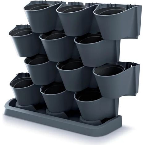 Jardin vertical en cascade 546mm x 685mm – Antracite – Système d'irrigation intégré – Pour espaces intérieurs – Prosperplast (1/5)