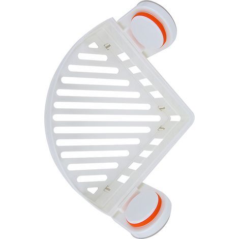 Étagère d'angle murale triangulaire avec ventouse. pour salle de bain ou cuisine. (1/4)