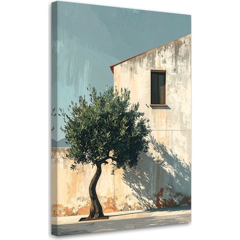 Stampe su Tela, Un ulivo vicino a una casa luminosa. - 20x30 (1/2)