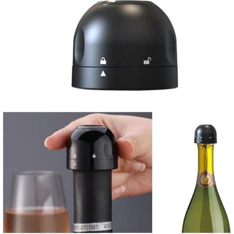 Champagne / Wine Cork - Vacuum Sealer - Stopper Black