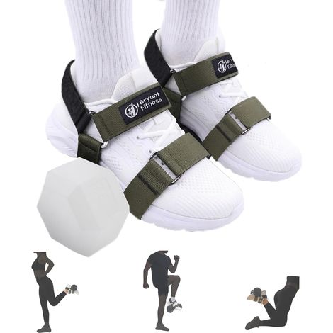 Sangles de pied pour l'entraînement des tibias, des boucles des jambes et des levés de genoux - Sangles de cheville réglables pour fixation d'haltères, musculation et (1/5)