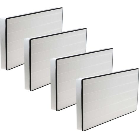 vhbw 4x Pollen Filter compatible with Vallox ValloPlus 450 SC, 450 SE Ventilation Devices - Air Filter F7, 45.3 x 22.5 x 5.2 cm Black White