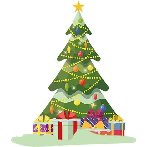 DIY Noël Stickers Stickers Muraux Glow in The Dark Arbre de Noël Décoration de la Maison pour Mur Carrelage Fenêtre pour Chambre Salon 21x24cm (1/5)