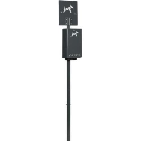 Borne de propreté sur poteau à enfouir Hygeca - 200 sachets - anthracite mat - RAL 7016 (1/2)