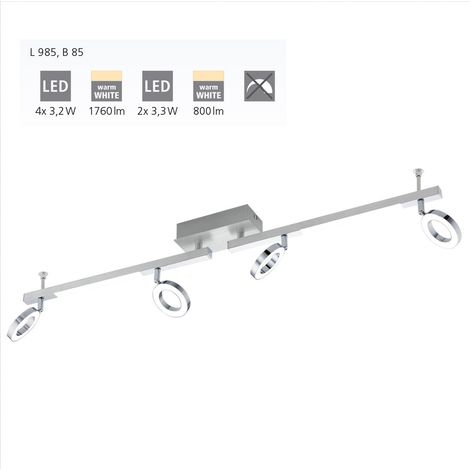 Eglo 4er LED Spot Cardillio 1 alu-chrom 98,5 x 8,5 cm warmweiß Deckenleuchte (1/5)