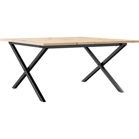 Maison Exclusive - Tavolino da Salotto Telaio a X 80x80x45 cm Legno Pino e Acciaio