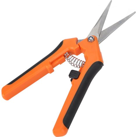 Cisailles de jardin à ressort, verrouillage latéral, à pression automatique, en acier inoxydable, orange (1/5)