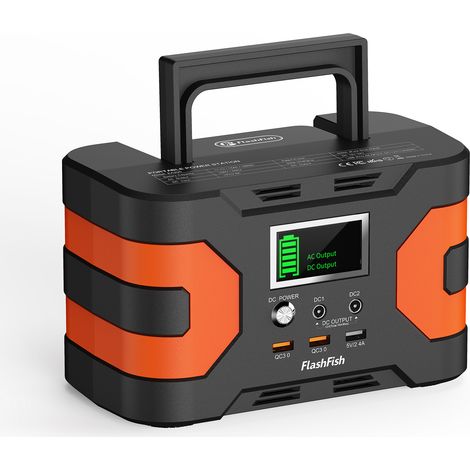 FlashFish Station électrique portable 166Wh 200W, générateur solaire compact, batterie Li-ion avec 9 sorties, alimentation secours camping extérieur (1/5)