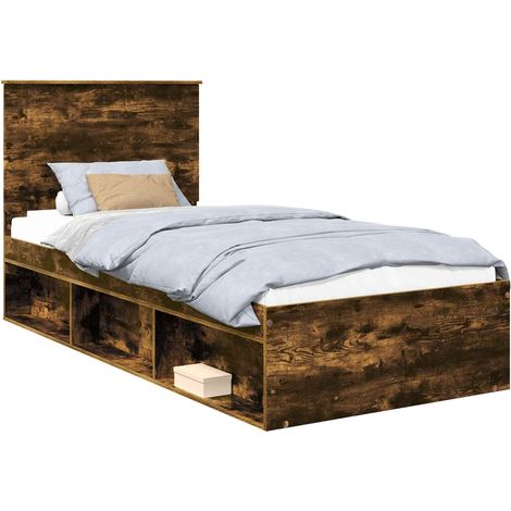 Maison Exclusive - Estructura de cama con cabecera Roble ahumado (1/5)