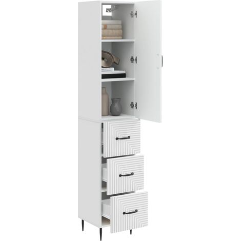 Set di armadi 2 pz Bianco Lucido 33 x 34,5 x 90 cm DAS239795 (1/5)