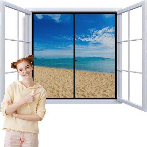 Moustiquaire Porte Fenetre AimantéE 130x100cm Rideau Pour Sans Perçage (1/5)
