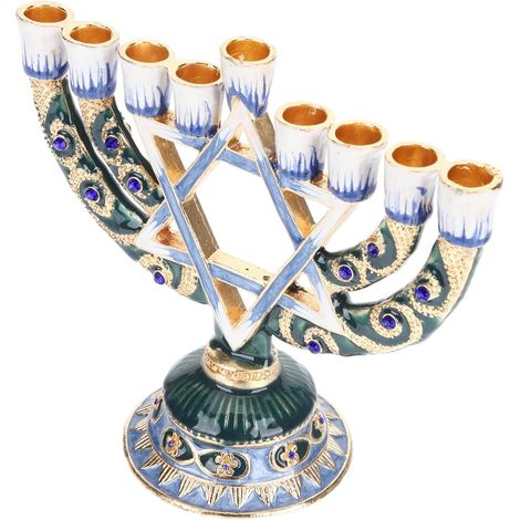 Bougeoir à 9 Branches en Alliage Métal Vintage, Chandelier Traditionnel, Décoration Religieuse Intérieure, Centre de Table pour Fêtes (1/5)